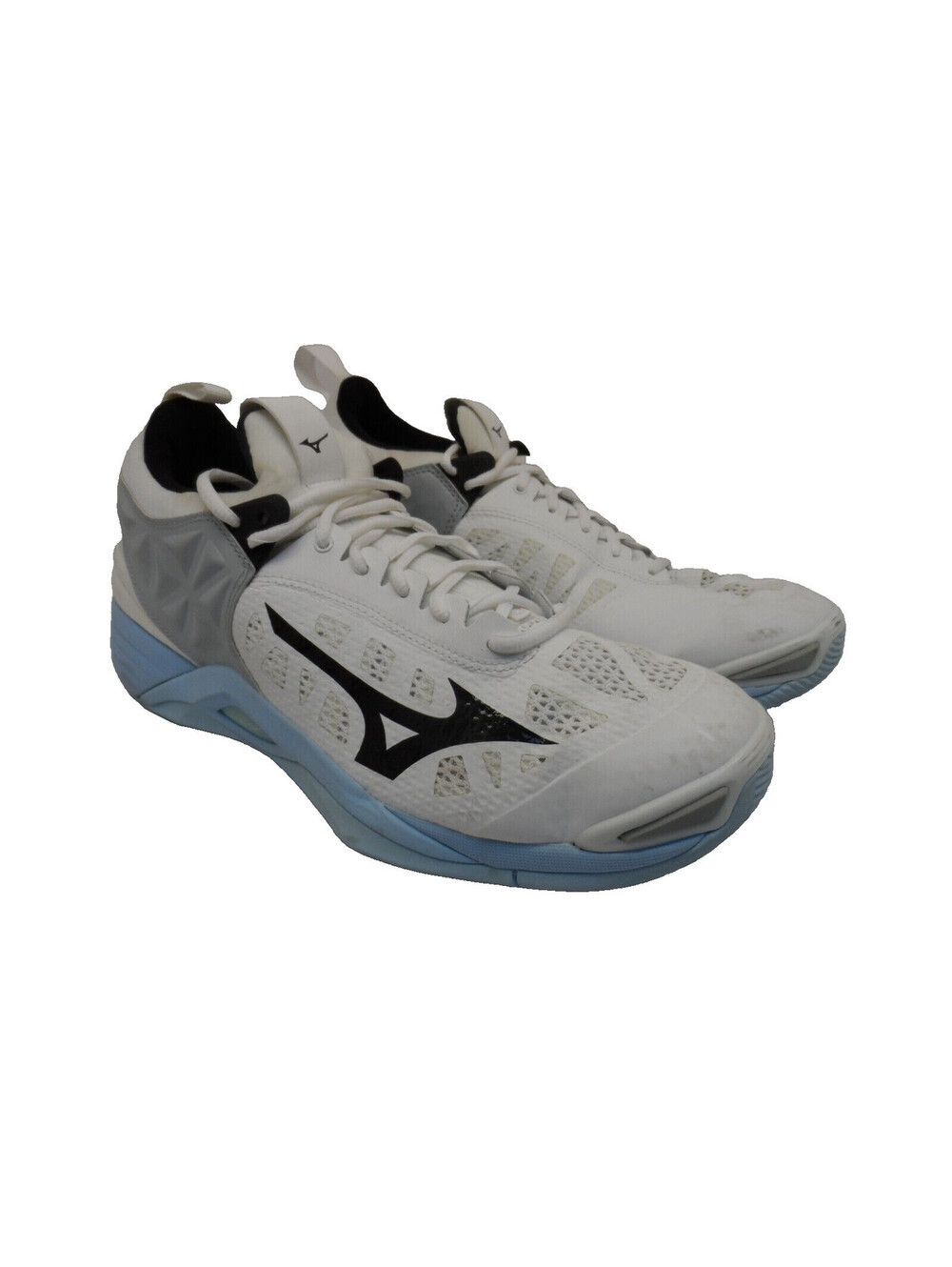 Mizuno Women's Wave Momentum Athletic Volleyball Shoe White Blue Size 13M